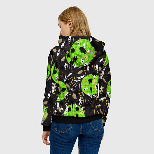 Женская толстовка Яркие узоры / 3D-Черный – фото 4