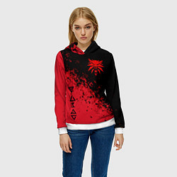 Толстовка-худи женская THE WITCHER 3, цвет: 3D-белый — фото 2