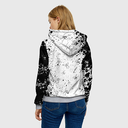 Женская толстовка ЪУЪ СЪУКА брызги красок / 3D-Меланж – фото 4