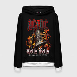 Толстовка-худи женская ACDC Hells Bells, цвет: 3D-белый