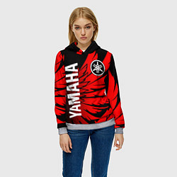 Толстовка-худи женская YAMAHA ЯМАХА МОТОСПОРТ, цвет: 3D-меланж — фото 2