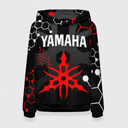 Толстовка-худи женская YAMAHA ЯМАХА МОТОСПОРТ, цвет: 3D-черный