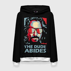 Толстовка-худи женская The Dude Abides Лебовски, цвет: 3D-белый