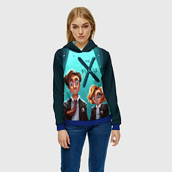 Толстовка-худи женская Fox Mulder and Dana Scully, цвет: 3D-синий — фото 2