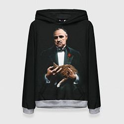 Толстовка-худи женская КРЕСТНЫЙ ОТЕЦ ДОН КАРЛЕОНЕ, цвет: 3D-меланж