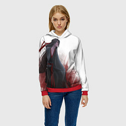 Толстовка-худи женская Магистр дьявольского культа, цвет: 3D-красный — фото 2