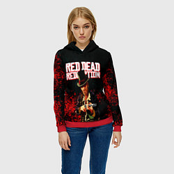 Толстовка-худи женская Red Dead Redemption Bandit, цвет: 3D-красный — фото 2