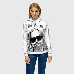 Толстовка-худи женская Just call me the Dude, цвет: 3D-белый — фото 2