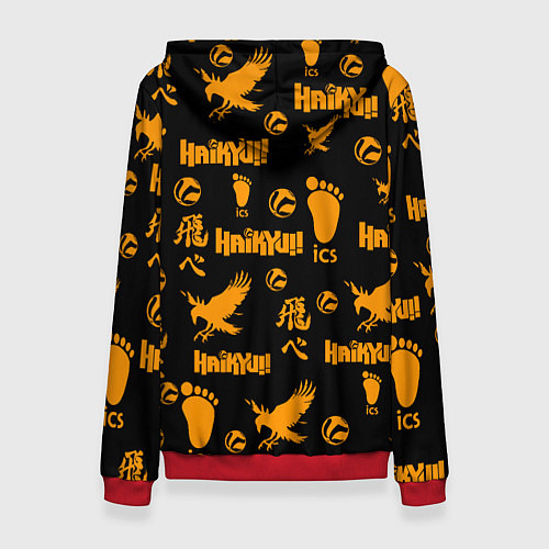 Женская толстовка Haikyu!! ВОЛЕЙБОЛ!! элементы / 3D-Красный – фото 2
