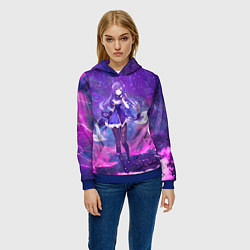 Толстовка-худи женская Genshin Impact Кэ Цин, цвет: 3D-синий — фото 2