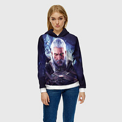 Толстовка-худи женская THE WITCHER GERALT OF RIVIA, цвет: 3D-белый — фото 2