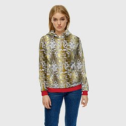 Толстовка-худи женская Versace gold & white, цвет: 3D-красный — фото 2