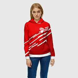 Толстовка-худи женская DUCATI ДУКАТИ, цвет: 3D-белый — фото 2