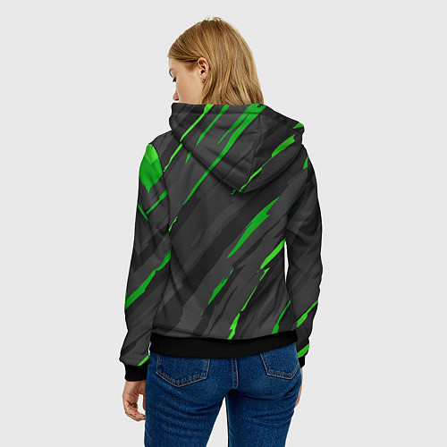 Женская толстовка KAWASAKI КАВАСАКИ SPORT / 3D-Черный – фото 4