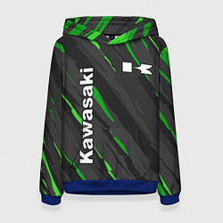 Толстовка-худи женская KAWASAKI КАВАСАКИ SPORT, цвет: 3D-синий