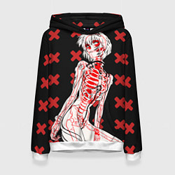 Толстовка-худи женская Ева 00 Аянами Рей в X Ray, цвет: 3D-белый