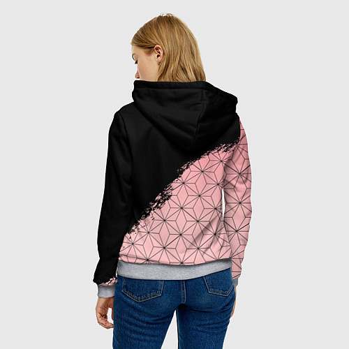 Женская толстовка КОСТЮМ НЕЗУКО КЛИНОК РАССЕКАЮЩИЙ ДЕМОНОВ / 3D-Меланж – фото 4