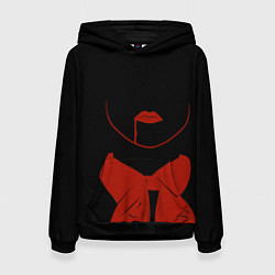Толстовка-худи женская Пищеблок Красный Рисунок, цвет: 3D-черный