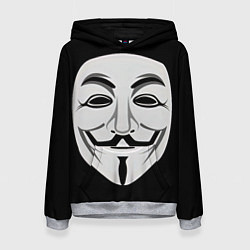 Толстовка-худи женская Guy Fawkes, цвет: 3D-меланж