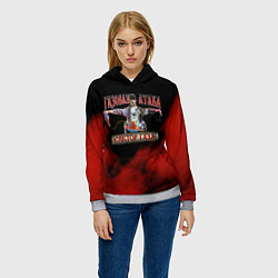 Толстовка-худи женская Газовая Атака Сектор Газа, цвет: 3D-меланж — фото 2
