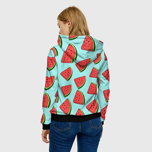 Женская толстовка Дольки арбузов / 3D-Черный – фото 4