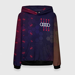 Толстовка-худи женская Audi - Gearbox - Hexagon Pattern, цвет: 3D-черный