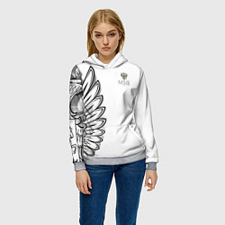 Толстовка-худи женская Russia MSKSide 3D Logo New 202223, цвет: 3D-меланж — фото 2