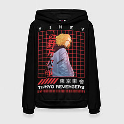 Толстовка-худи женская Майки Тосва токийские мстители, цвет: 3D-черный