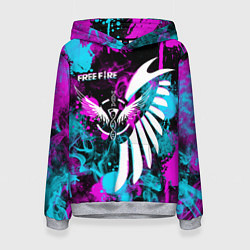 Толстовка-худи женская FREE FIRE NEON, цвет: 3D-меланж