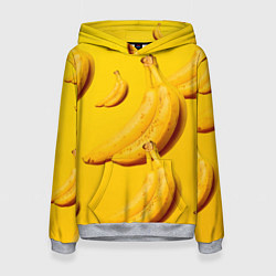 Толстовка-худи женская Банановый рай, цвет: 3D-меланж