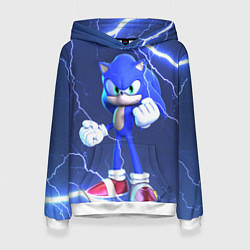 Толстовка-худи женская SONIC СОНИК СИНИЙ ЁЖ Z, цвет: 3D-белый