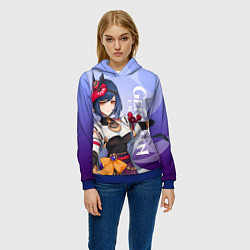 Толстовка-худи женская Genshin Impact, Сара, цвет: 3D-синий — фото 2