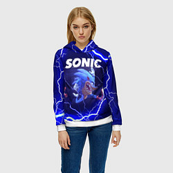Толстовка-худи женская SONIC СОНИК Z, цвет: 3D-белый — фото 2