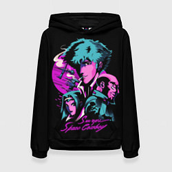 Толстовка-худи женская Ковбой Бибоп, цвет: 3D-черный