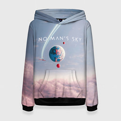 Толстовка-худи женская No mans sky, цвет: 3D-черный