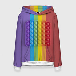 Толстовка-худи женская ПОП ИТ ПОЛОСЫ, цвет: 3D-белый