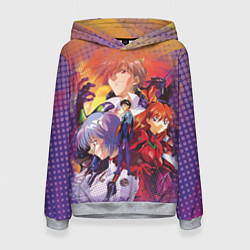 Толстовка-худи женская Евангелион, цвет: 3D-меланж