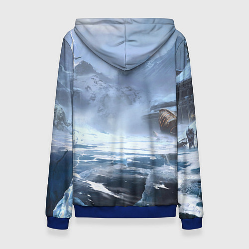 Женская толстовка Кратос и Атрей Рагнарек / 3D-Синий – фото 2