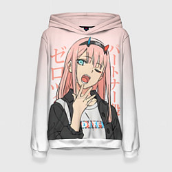 Толстовка-худи женская Zero Two Darling in the Franxx, цвет: 3D-белый