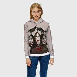 Толстовка-худи женская Ozzy Osbourne, цвет: 3D-белый — фото 2