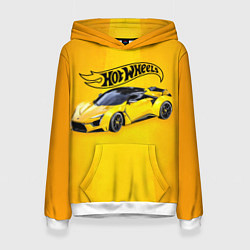 Толстовка-худи женская Hot Wheels Хот Вилс, цвет: 3D-белый