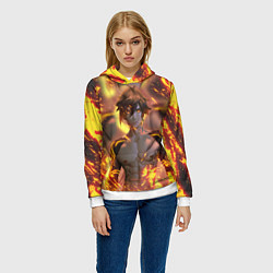 Толстовка-худи женская Чжун Ли Jun Lee Genshin Impact, цвет: 3D-белый — фото 2