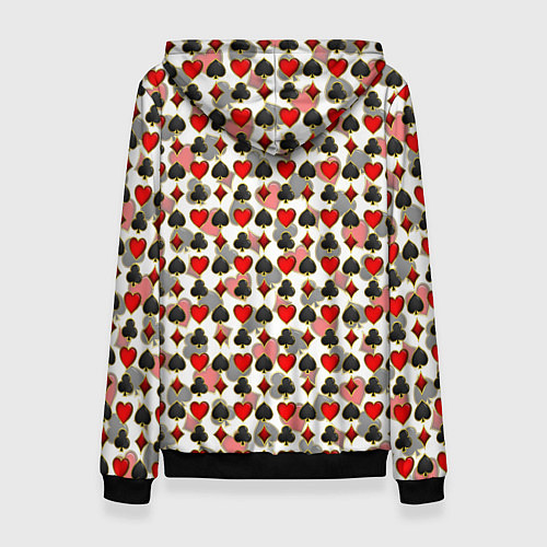 Женская толстовка КАРТЫ КАРТОЧНЫЕ МАСТИ / 3D-Черный – фото 2