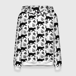 Толстовка-худи женская Patern Halloween 1, цвет: 3D-белый