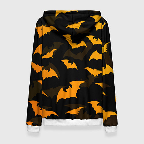 Женская толстовка ЛЕТУЧИЕ МЫШИ НОЧЬ ХЕЛЛОУИН HALLOWEEN NIGHT BATS / 3D-Белый – фото 2