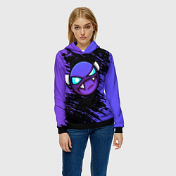 Толстовка-худи женская Geometry Dash, цвет: 3D-черный — фото 2
