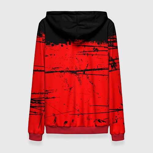 Женская толстовка КРАСНЫЙ ГРАНЖ RED GRUNGE / 3D-Красный – фото 2
