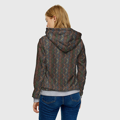 Женская толстовка Абстракция из разноцветных треугольников из линий / 3D-Меланж – фото 4