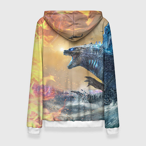 Женская толстовка ГОДЗИЛЛА АТАКУЕТ! / 3D-Белый – фото 2