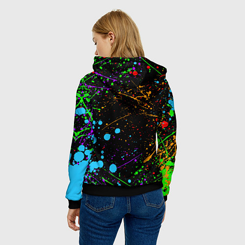 Женская толстовка FRIDAY NIGHT FUNKIN БРЫЗГИ КРАСОК, ГЕРОЙ / 3D-Черный – фото 4
